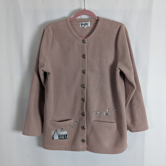 Vintage Graffiti dusted pink embroidered sweater - Picture 11 of 12